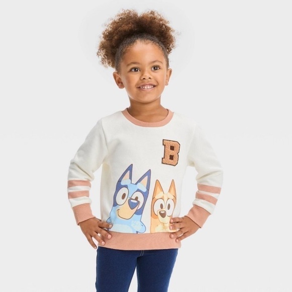 Moose Bluey Bingo Long Sleeve Pullover Sweatshirt Toddler Boys Girl 2T - Picture 3 of 10